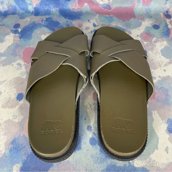 Sorel Roaming Cris Cross Slide Leather Sandals Women’s Size 7.5 - Picture 4 of 6